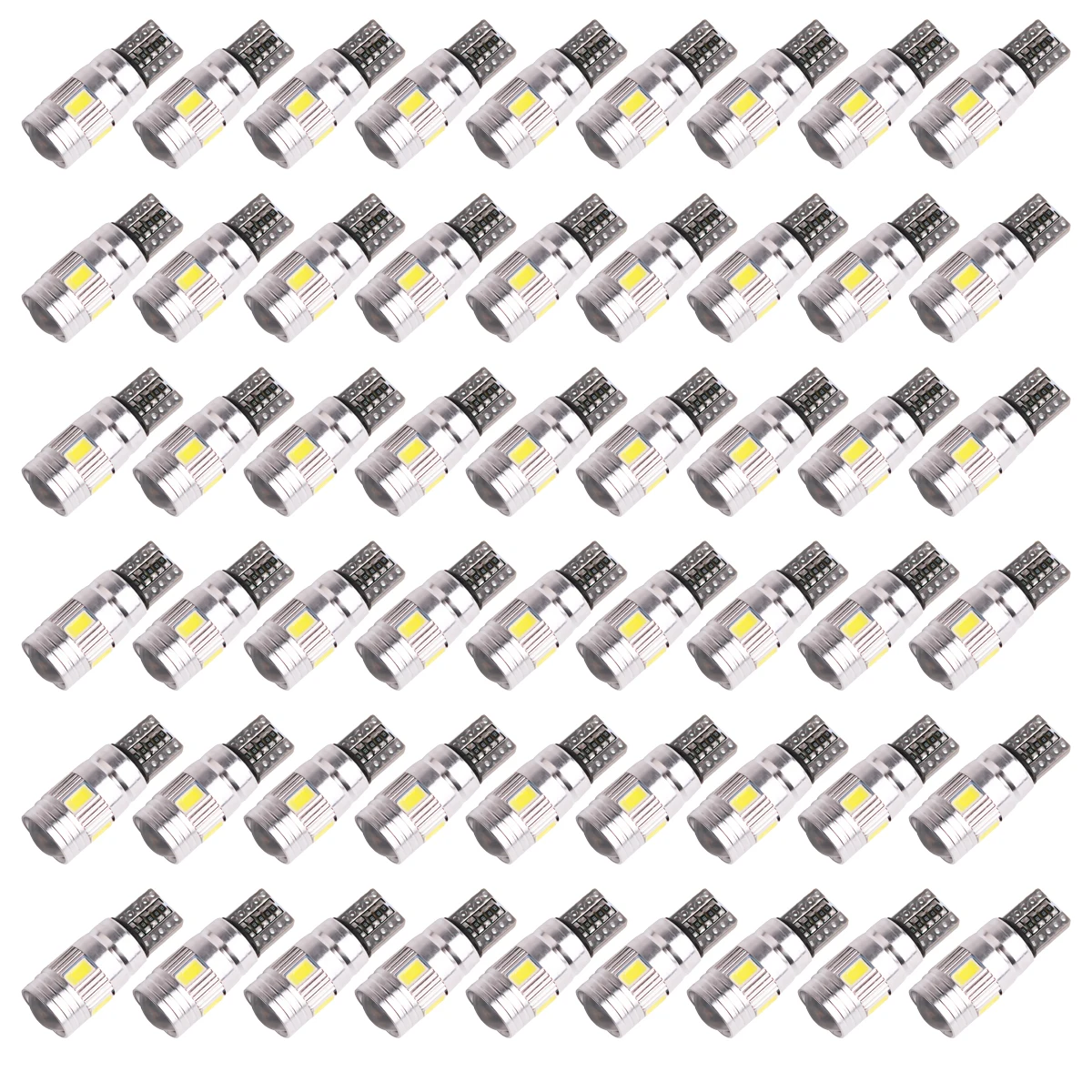 

50PCS/Lot Wholesale T10 W5W LED Canbus No error 6000K 12V 5630 6SMD Car Light Clearance Wedge Side Turn Singal Bulb Reverse Lamp