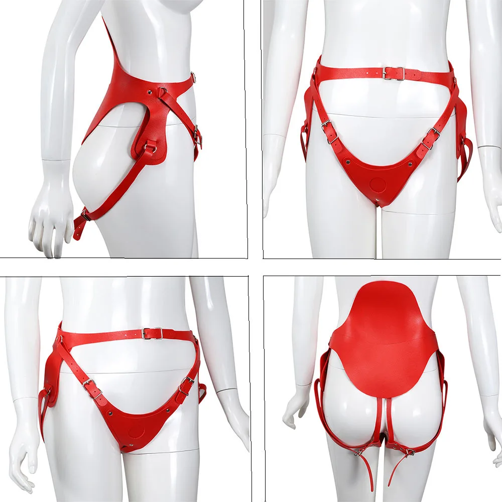 Женские трусики из искусственной кожи Пояс верности для лесбиянок БДСМ бондаж