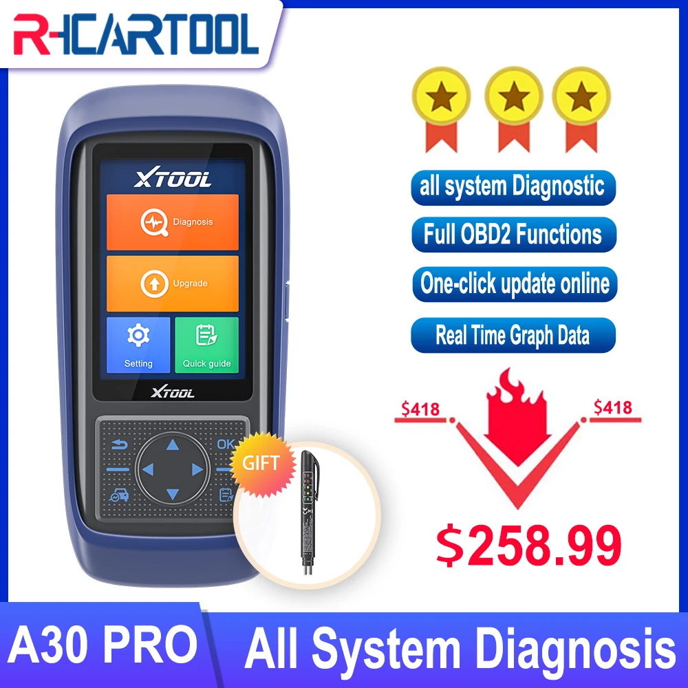 XTOOL A30PRO OBD2 все системы автомобиля профессиональный диагностический инструмент