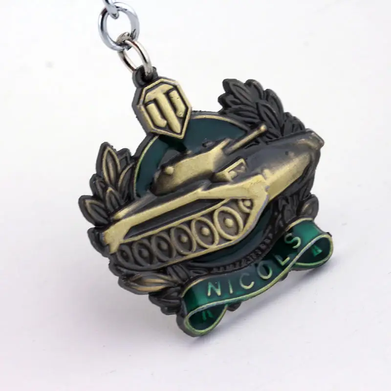 

World of Tanks Keychain Keyring Game WOT Dumitru Nicols Metal Tank Keychains Holder Gift Jewelry Chaveiro For Men Accessories