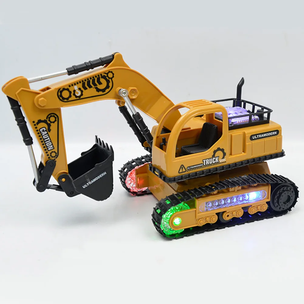Беспроводная модель бульдозера на батарейках подарки для детей музыкальная с