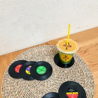 silicone drink coasters record disk mat tabletop protection prevents furniture damage modern home decor funny house warming gift