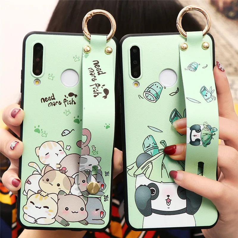 Ремешок на запястье Мягкий ТПУ чехол для телефона huawei P Smart Z P10 P9 P20 P30 mate 10 20 30 Lite Y6 Pro