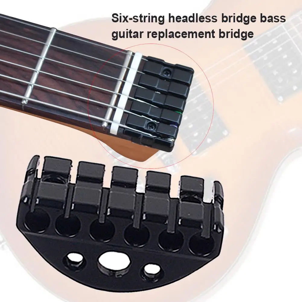 

Portable 6-String Guitar Bridge Headless Bass Electric Guitar Bridge Lock Screw Parts DIY Replacement Accessories