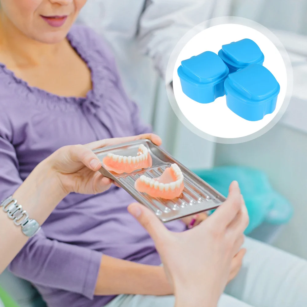 

3pcs Denture Storage Case Orthodontic Box Oral Hygiene Fake Tooth Organizer