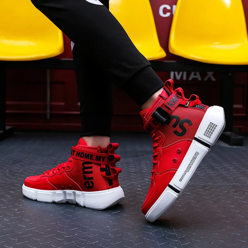 

High Top Men's Sports Platform Shoes Men Running Shoes Breathable Comfortable Letters Sneakers Men Running Shoes Athletic Shoes