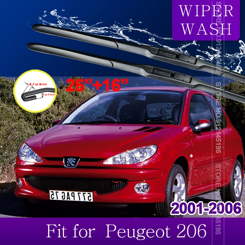 

Car Wiper Blade for Peugeot 206 206+ 206sw 206cc 2001 2002 2003 2004 2005 2006 Windscreen Windshield Wipers Car Accessccessories