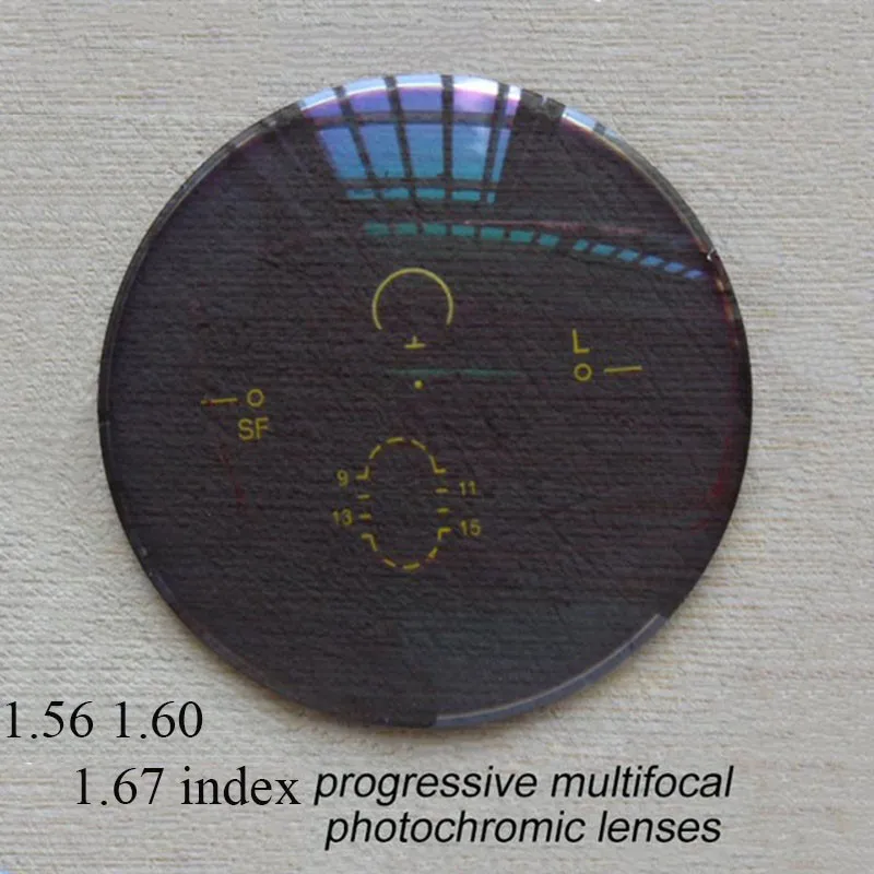 Photochromic Free-form Progressive Aspheric Optical Prescription Lenses Fast and Deep Color Coating Change Performance Sun Lens