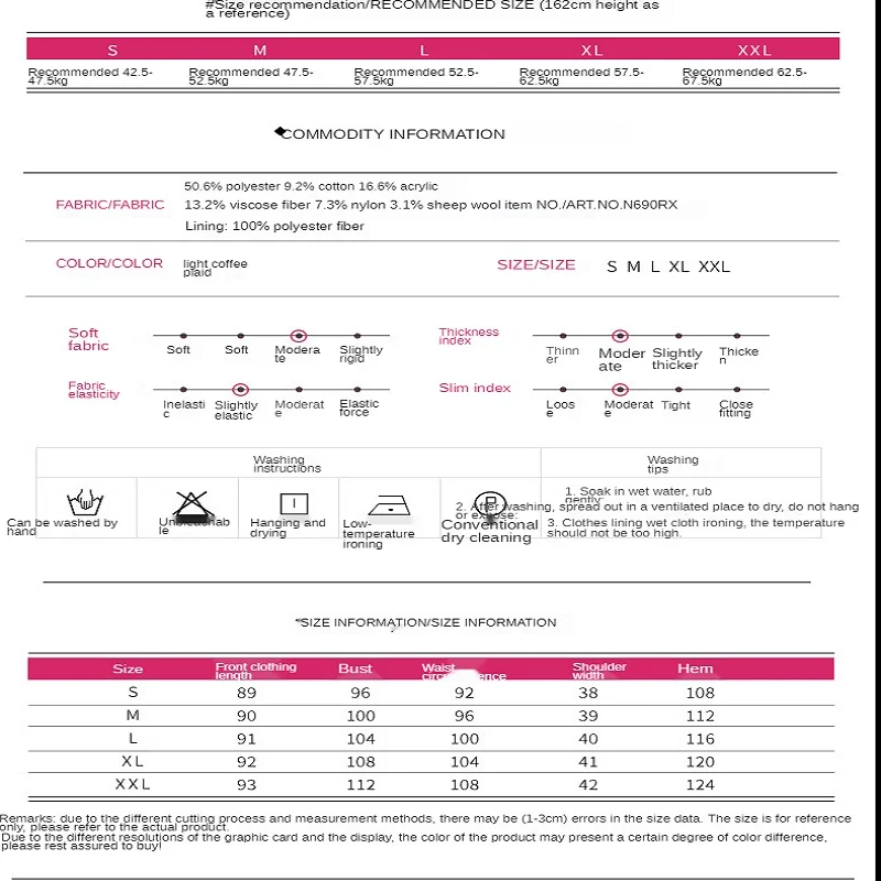 

LEOSOXS Autumn And Winter Plaid Woolen Coat Women's Mid-Length Korean Version 2020 New Fashion Warmth