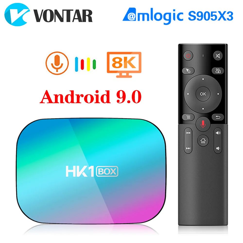 ТВ-приставка VONTAR HK1 BOX 8K 4 Гб 128 ГБ Amlogic S905X3 Android 9 0 1000 м Двойной Wi-Fi 4K 60 кадр/сек GooglePlay