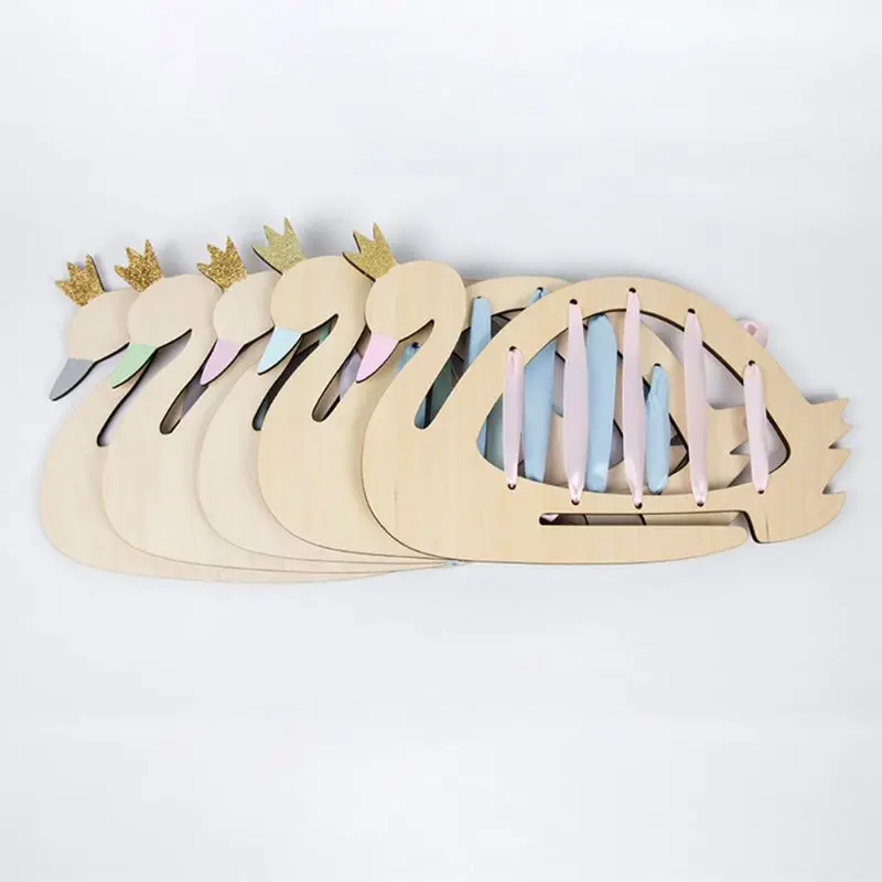 Нордическая простая шпилька для лент деревянная стойка хранения кольцо волос