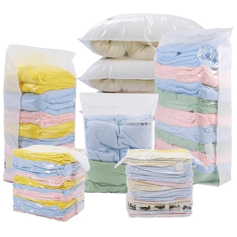 

1PC 3D Seal Compressed Travel Saving Space Bags Package Convenient Vacuum Bag Storage Organizer Transparent Clothes Organizer
