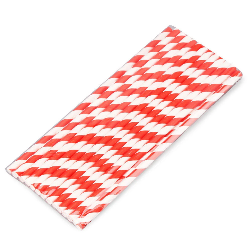 Red Stripe 25 шт питьевой бумаги соломинки Беби-Шауэр Свадьба День рождения соломы подарок на Рождество Хэллоуин вечерние мероприятия поставки - Цвет: Red Stripe