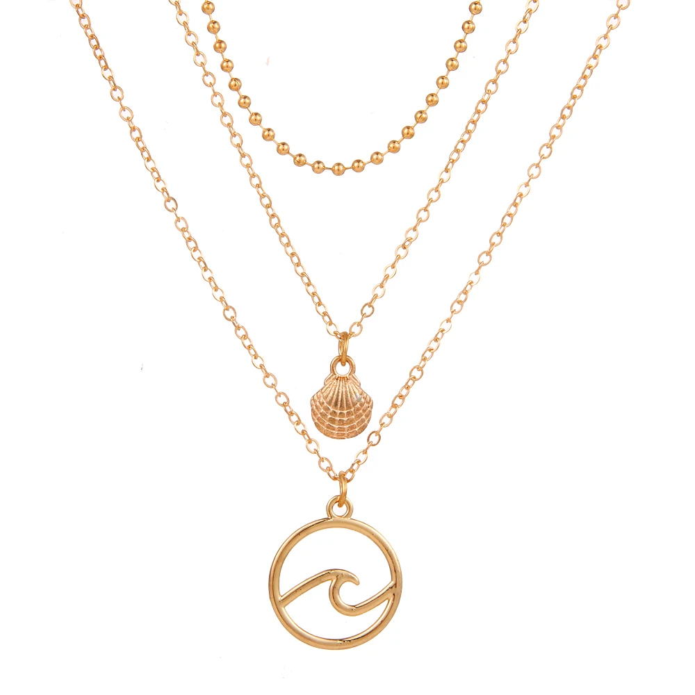 Женское многослойное ожерелье с подвеской в богемном стиле | Украшения и