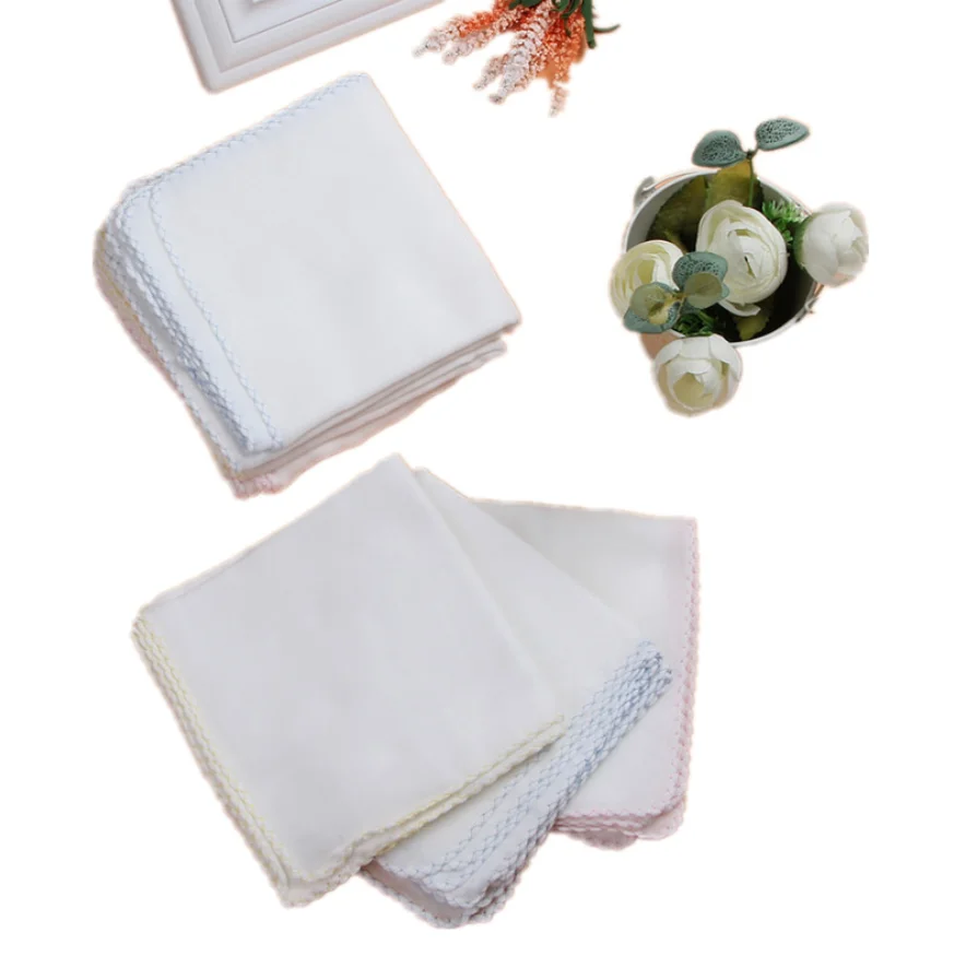 10 шт./лот Детский платок квадратный хлопковый однотонный марлевый банный для