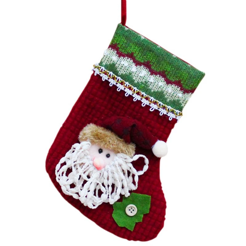 Милые рождественские чулки набор из 3 санта клауса снеговика оленя