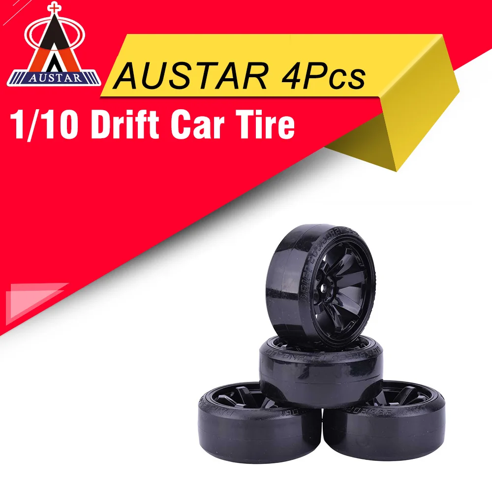 4 шт. AUSTAR Drift автомобильные шины обод колеса жесткие для 1/10 Traxxas HSP Tamiya HPI Kyosho на