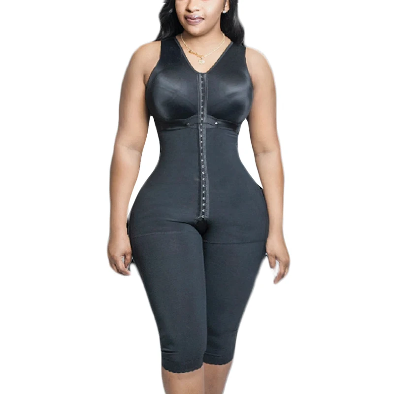 Fajas Colombianas Mujer  Open Bust Tummy Control Fajas Adjustable Hook And Eye Front Closure High Compression Body Shaper Skims