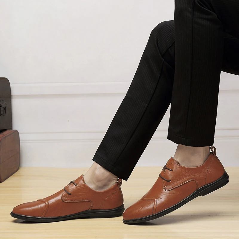 

Casual Male Shoe Black Casual Shoes Man Fashion Spring Zapatos Casuales Men Leather Sport Mens Slip On Flat Hot Sale Causal For