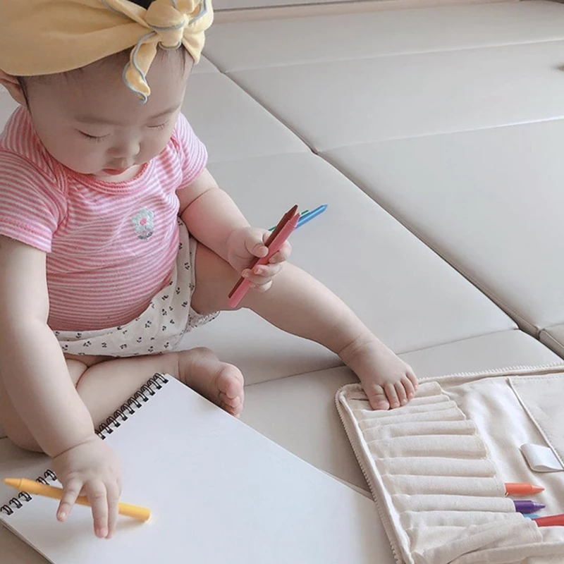 

Baby Drawing Toys Canvas Brush Storage Bag Crayon Multi-Functional Learning & Education Drawing Toys