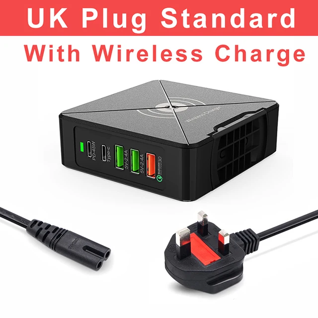 UK Plug F88-W 696 F88 75W USB зарядное устройство type C быстрое зарядное устройство для iPhone 8 X XR Qi Беспроводное зарядное устройство для samsung S/Note QC 3,0 быстрое настенное зарядное устройство - Тип штекера: UK Plug F88-W
