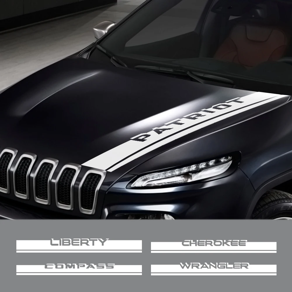 Car Hood Trim Stickers For Jeep Wrangler JK Cherokee Patriot Trail Hawk Compass Vinyl Film Decor Decals Auto Tuning Accessories |