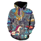 Толстовка мужская с капюшоном, кофта с капюшоном, с мультяшным единорогом, 3d-принт, весна-осень