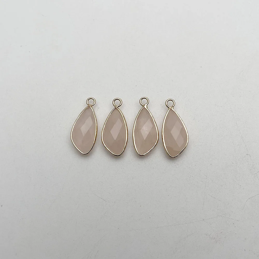 

Модная, хорошего качества, 6 шт. розовое Quartzs натуральный камень Золотое покрытие разъем для ювелирные изделия делая браслет серьги аксессуа...