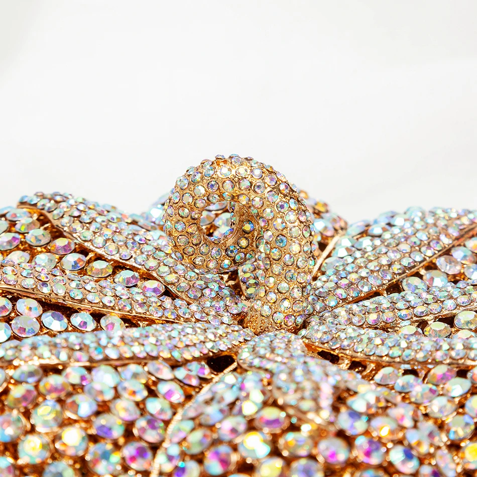 Вечерние клатчи с бриллиантами в виде тыквы для свадебной вечеринки женские