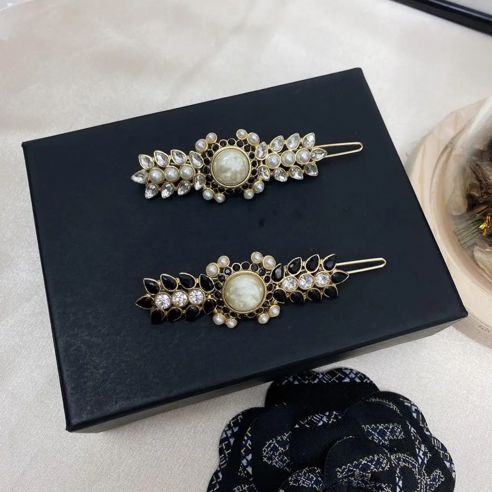 

2021 Fashion For Women Crystal Barrettes Beautiful Girls Hairwear Leaf Gold Color Feather Hair Jewelry