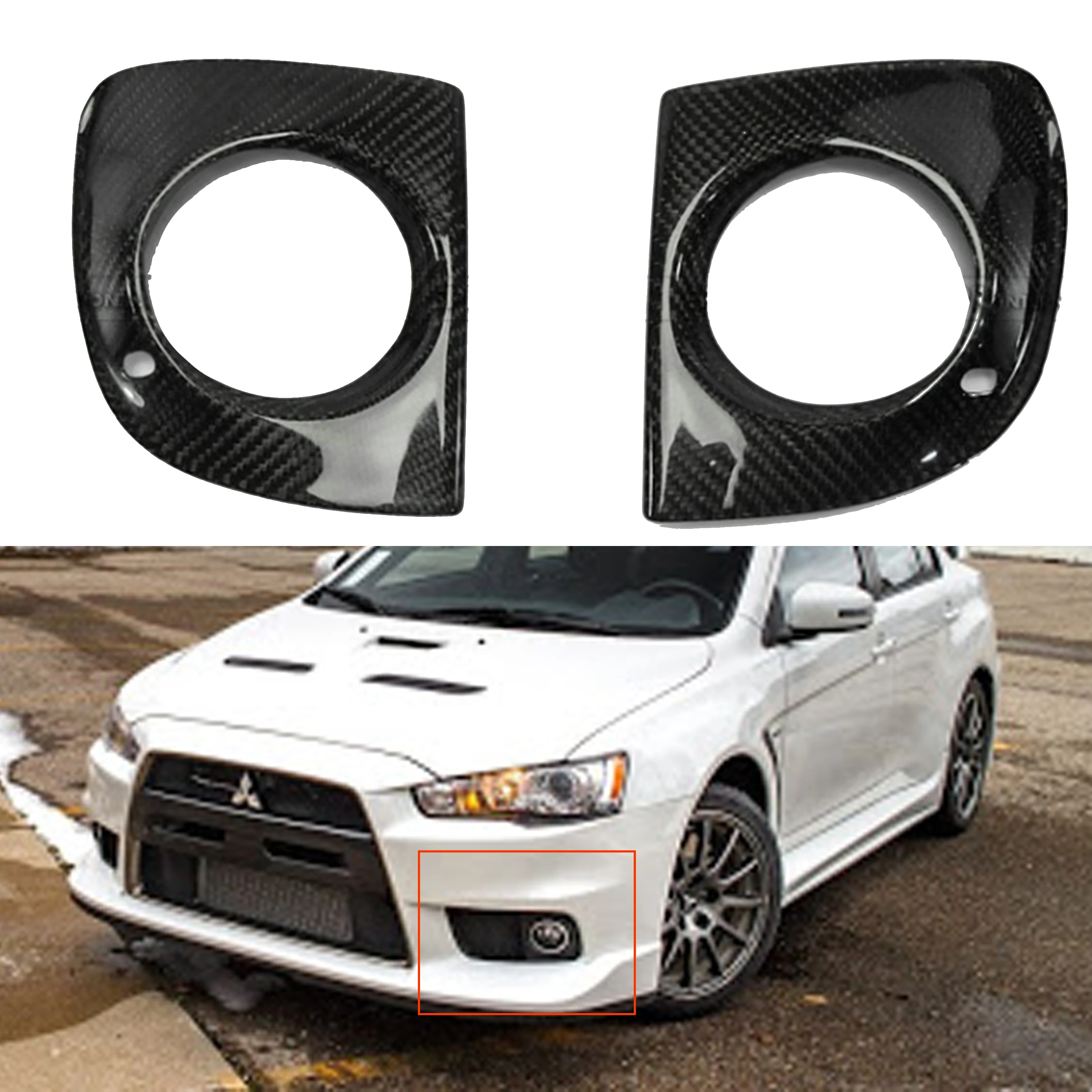 Для Mitsubishi Lancer Evolution X EVO EX 10th сухая передняя противотуманная фара из углеродного