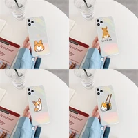 cute corgi butt animal puppy phone case laser transparent for iphone 11 12 pro mini 7 8 plus x xs max huawei mate 30 40 soft tpu