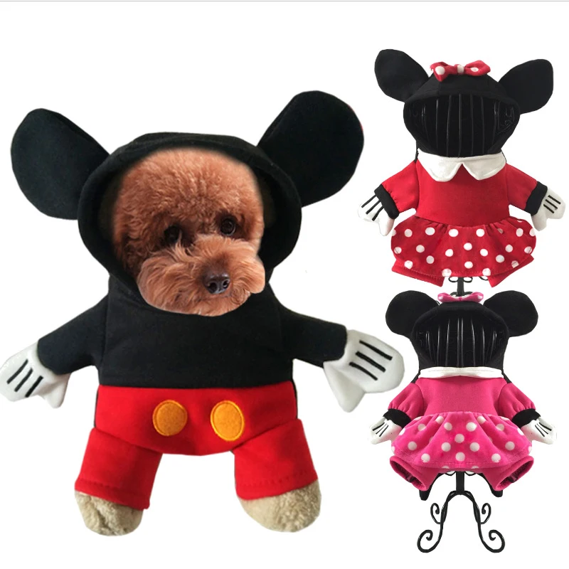 Disney Mickey Mouse cartoon fashion Dog Clothes Warm Pet Dog Jacket Coat Puppy Hoodies For Small Medium Dogs Puppy Outfit