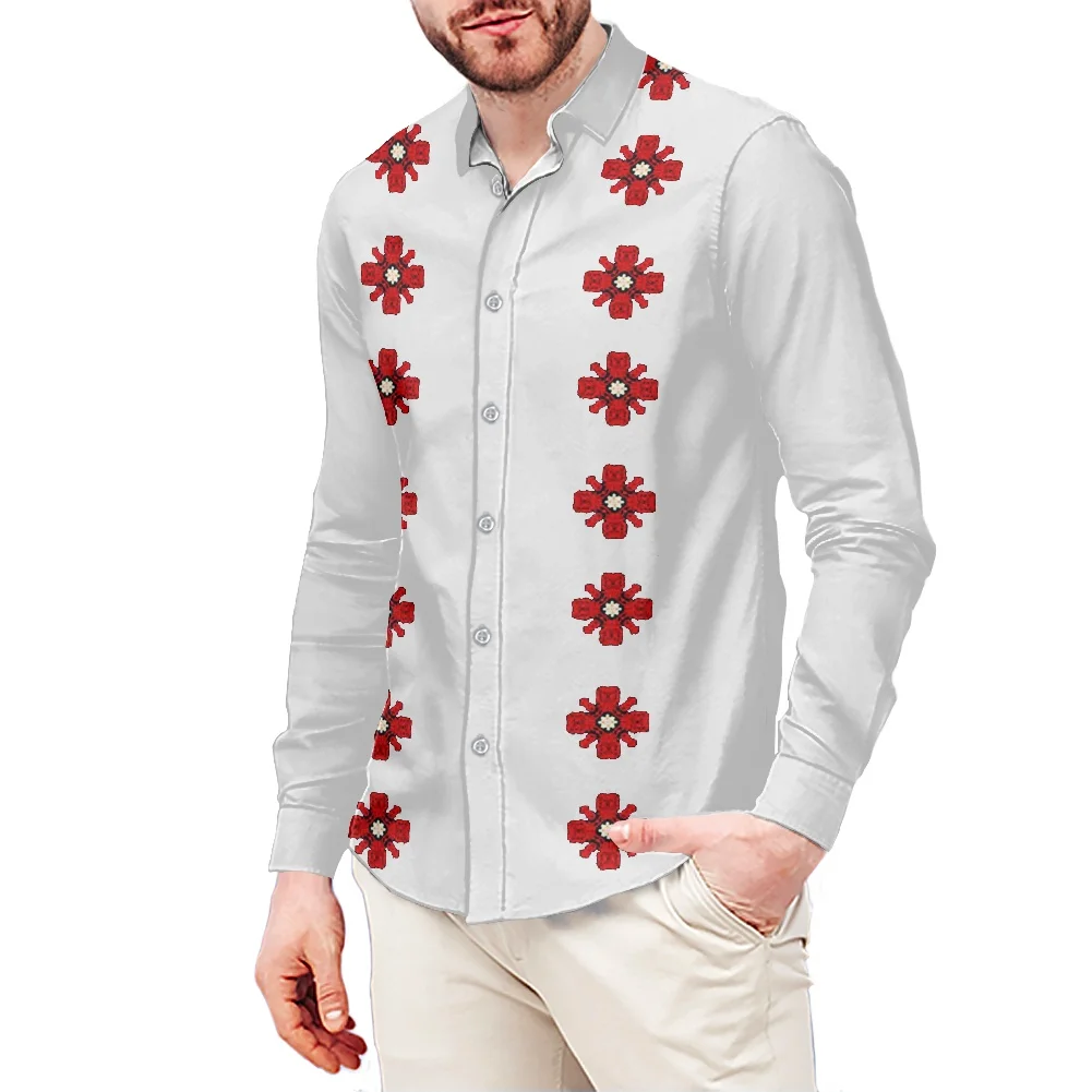 

Kemeja Hawaii Style Long Sleeve Guayabera Shirt Men Custom Logo Wedding Party Shirts Oversized Fashion Casual Shirts for Men