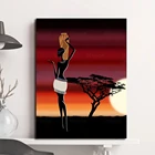 Настенный плакат на холсте восход солнца, современный абстрактный настенный декоративный плакат для африканских женщин, модульные картины для гостиной