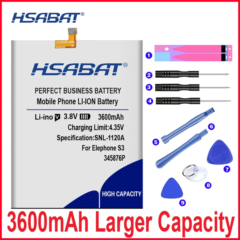 HSABAT 0 цикл 3600 мАч 345876P аккумулятор для Elephone S3 высококачественные