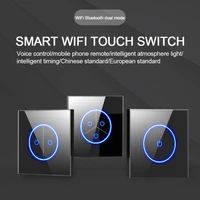 tuya smart life wifi switch eu 123 gang light switch app remote control wall glasses panel touch sensor switch smart home