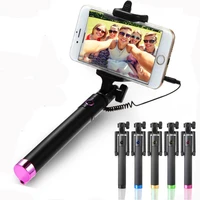 2019 new fashion universal portable handheld self pole tripod monopod stick for smartphone wired selfie stick for iphone 66s