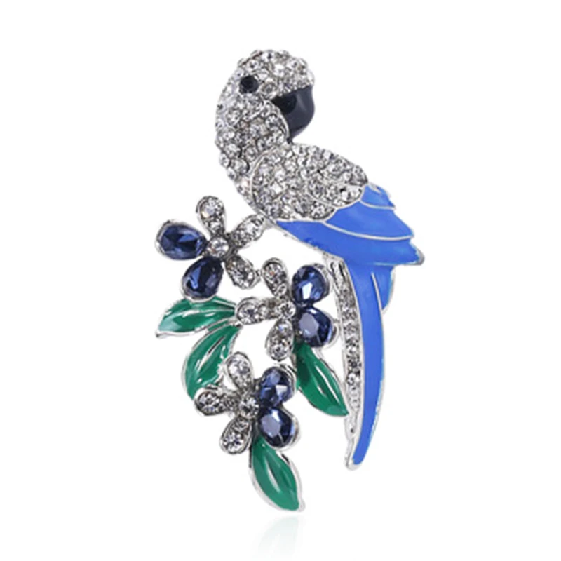 

OI Cute Blue Parrot Brooch Enamel Animal Corsage for Women Girls Coat Suit Scarf Buckle Pins Weddding Party Jewelry Gifts
