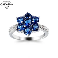 creative 925 silver large zircon ring with seven gemstones luxury engagement party jewelry for women gift