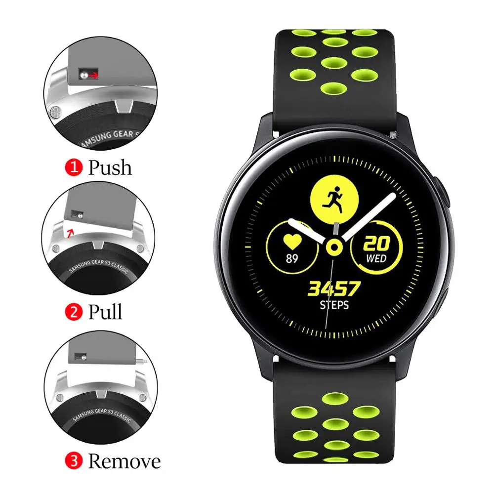 Ремешок для samsung Galaxy Watch 46 мм полосы 22 силиконовый сменный wirst ремешок gear S3 Band 20 S2