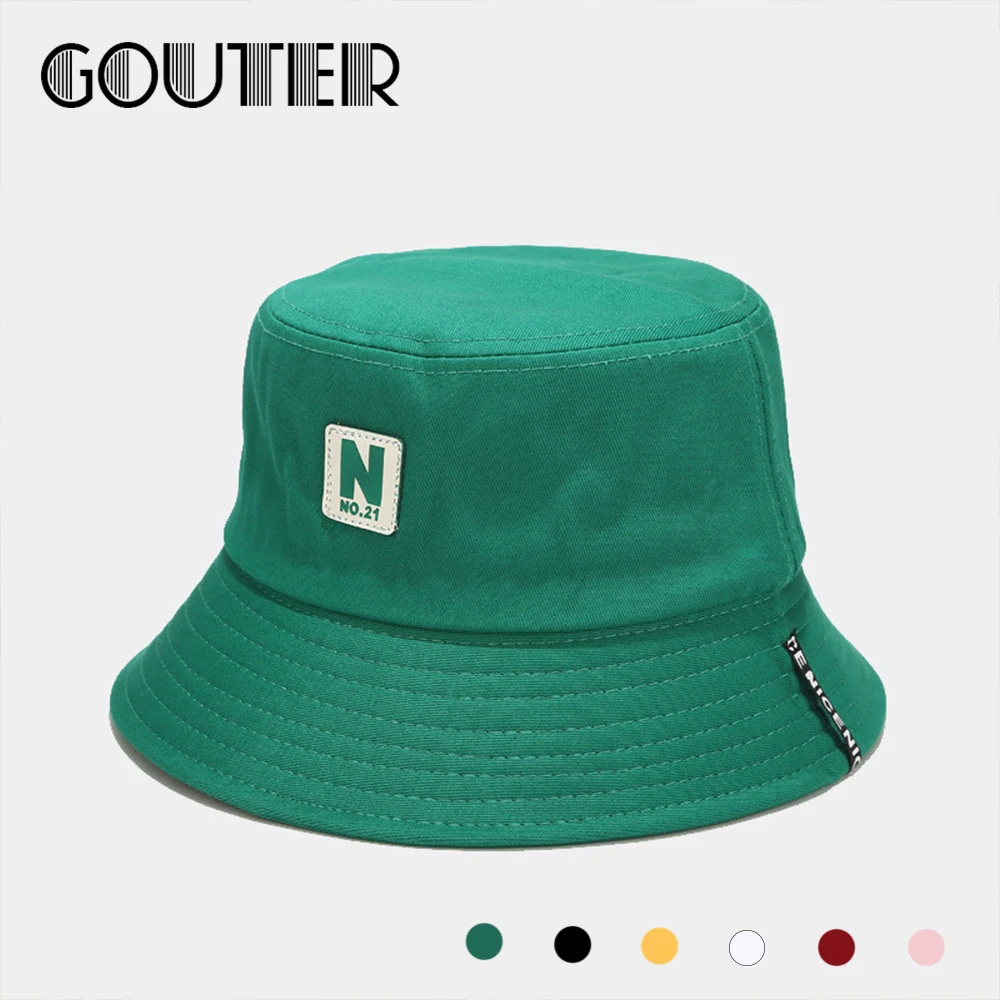 GOUTER модные N зеленые шляпы с этикеткой для женщин крутая уличная шляпа от солнца