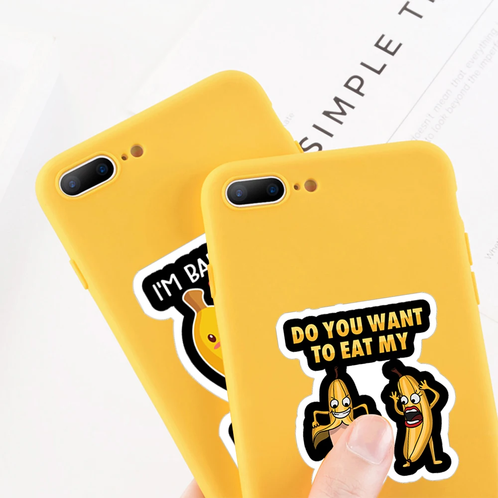 

Funny Personalized banana Phone Case for iPhone 8 7 6 Plus X 5S SE 2020 XR 11 12 Pro mini pro XS MAX Candy yellow Silicone Cases