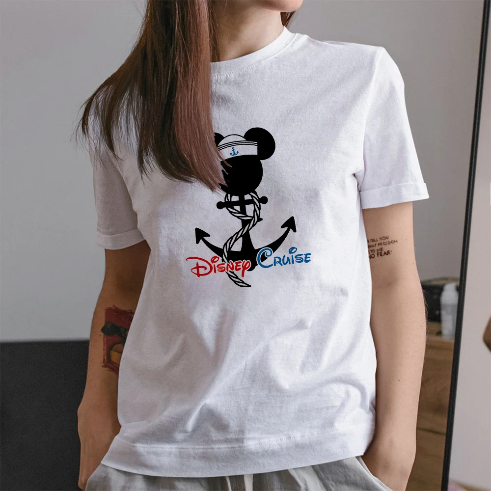 

Женская футболка Disney, новые товары, белые футболки с принтом головы Микки Мауса, рубашки в стиле каваи, короткий рукав, милый летний стиль в с...