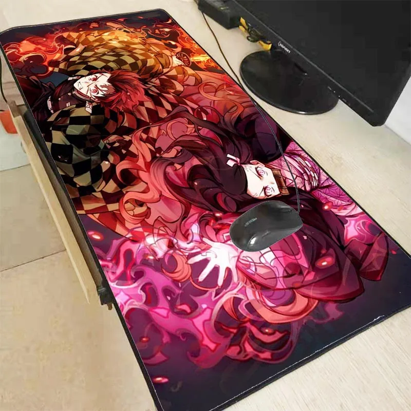 mrgbest anime demon slayer kimetsu large gaming mouse pad mouse mat for laptop computer keyboard pad desk pad for mousepad free global shipping