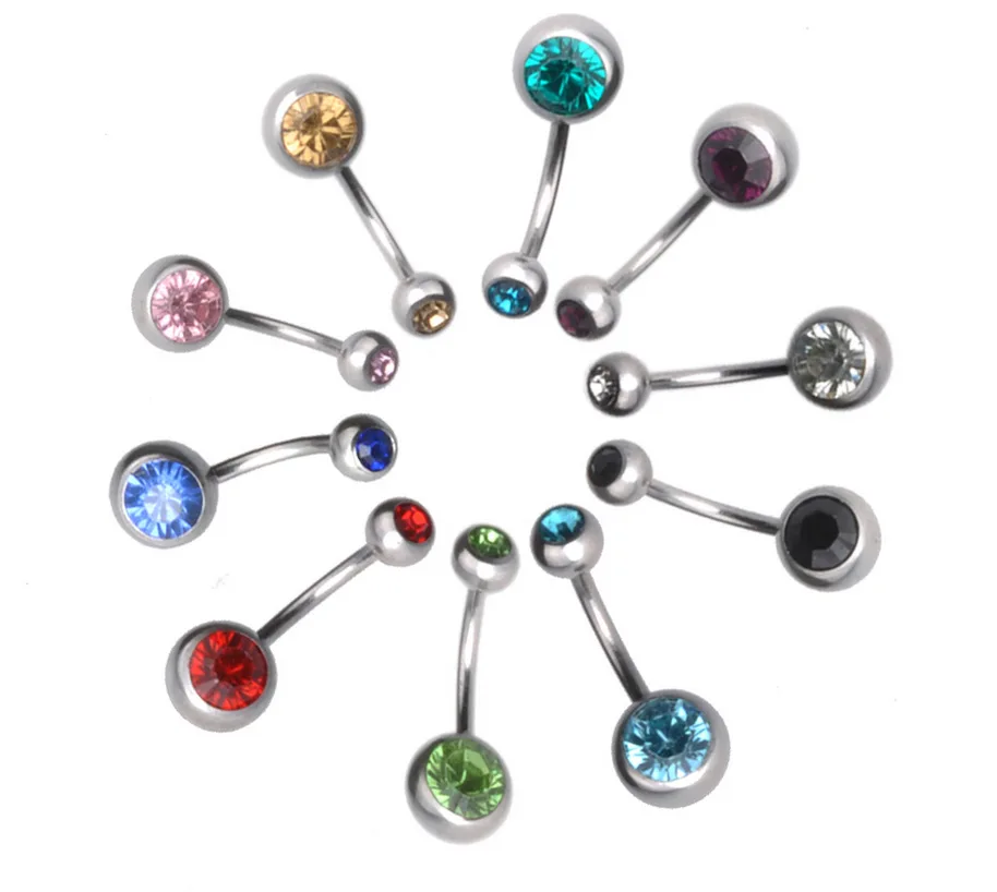 

20 kinds of color European and American fashion stainless steel navel binding navel ring color Navel button piercing accessories
