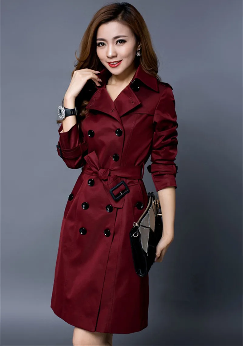 

Female Trench Tunique Longue Windbreaker Coat 2020 Women's Spring Double Breasted Trench Coat Para As Mulheres