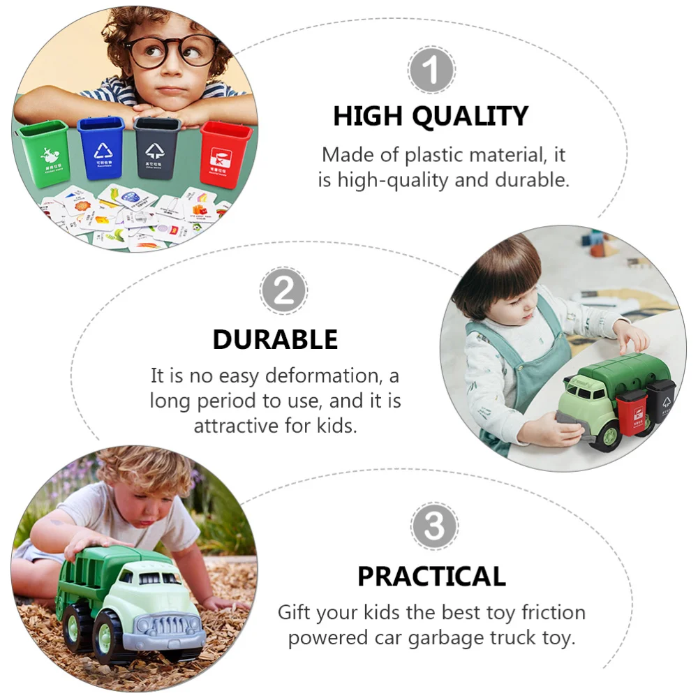 

1 set of Garbage Truck Waste Management Recycling Rubbish Truck Toys