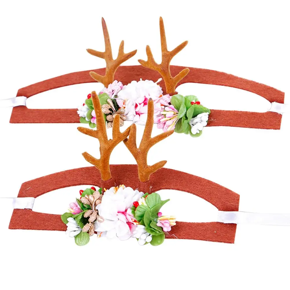 Pet Headdress Christmas Antler Decorative Hat Headband Dog Cat Hair Accessories Beautiful Funny Romantic And Wearable |
