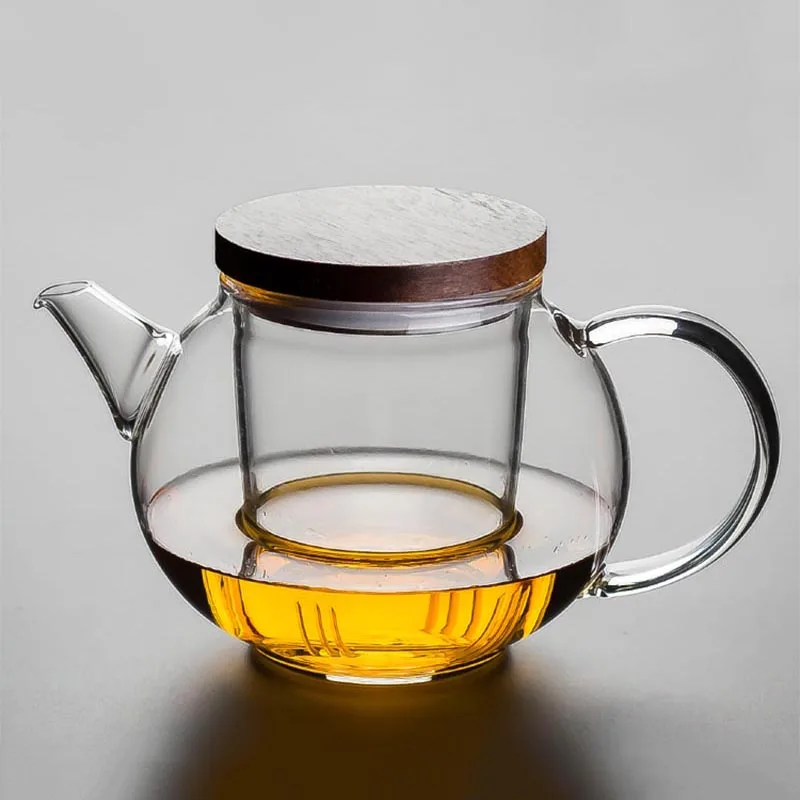 

700ml Heat-resistant Transparent Glass Teapot Office Juice Lemon Flower Teapots Home Kung Fu Tea Set with Filter Tea Kettle Gift